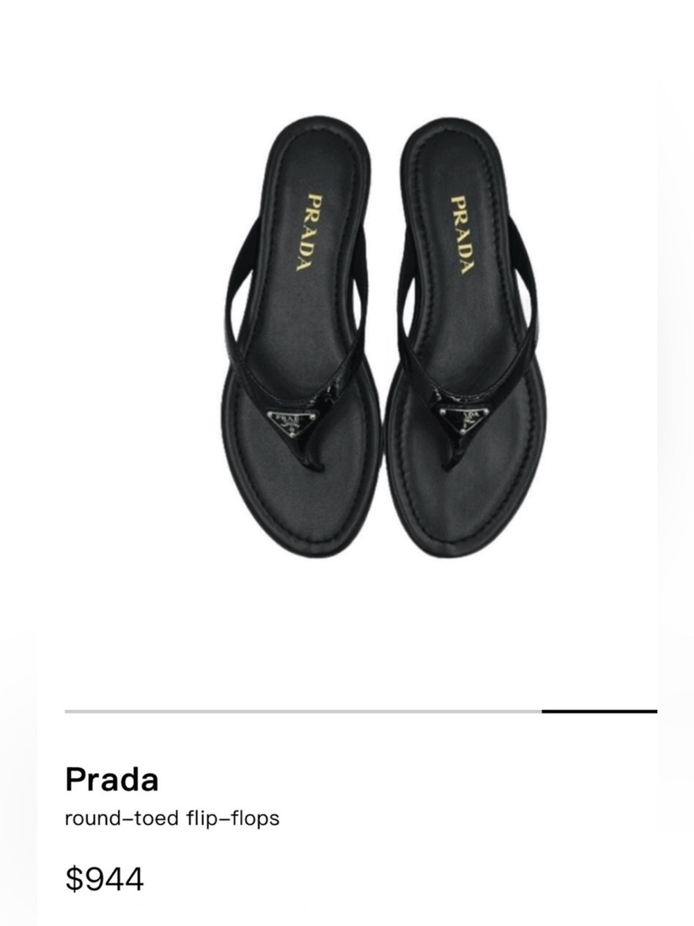 Authentic Prada Milano Black Leather Logo Thong Sandals EU 36 Made in Italy - Picture 2 of 8